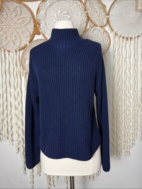 Poetry Cotton Funnel Neck Sweater in Ink Size US2